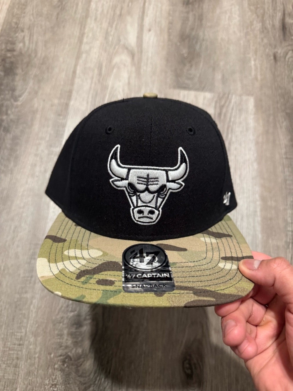 Chicago Bulls 47 Captain SnapBack Hat Cap Camo NEW WITH TAGS Vintage